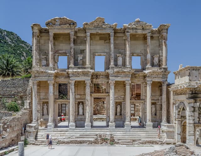 Library of Celsus facade at sunset, private Ephesus tour