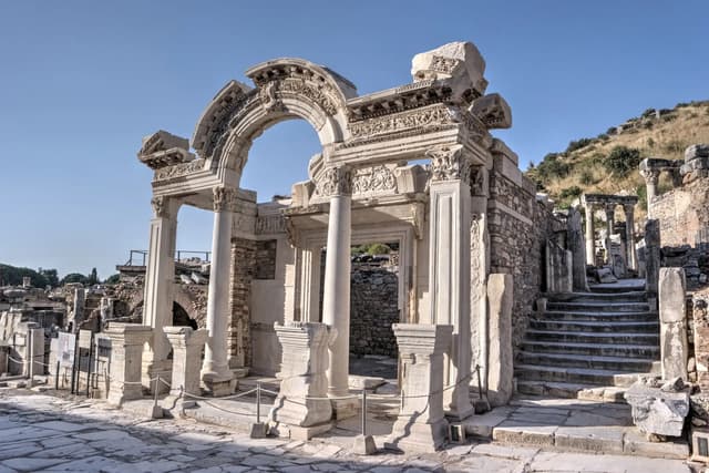 Temple of Hadrian Ephesus carved facade detail, private guide tour