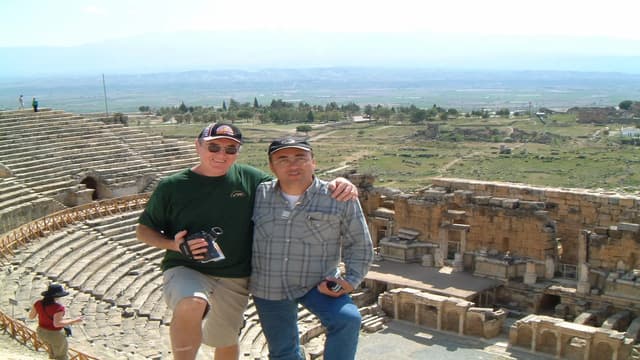 Guests viewing the ancient theatre during a private Ephesus tour
